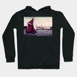 THAMES SAILING BARGE MAY, SAILING PAST GREENWICH NAVAL COLLEGE LONDON Hoodie
